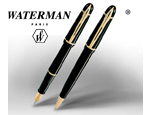 Set Bolígrafo+Pluma Fuente Negro Sólido Brillante